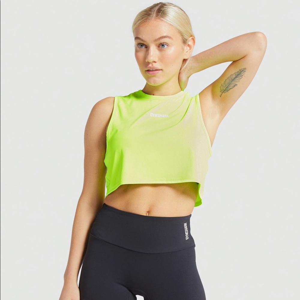 ✨SOLD Gymshark Training Cropped Tank - Lime - S